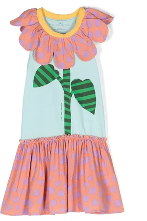 Stella McCartney Vestido acampanado con estampado gráfico