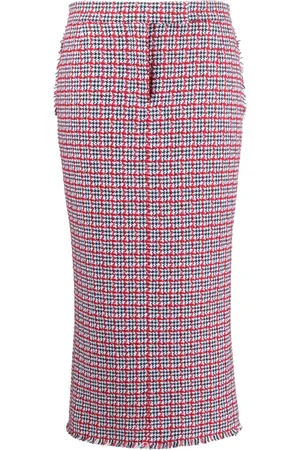 Thom Browne Falda midi de tweed con motivo de cuadros