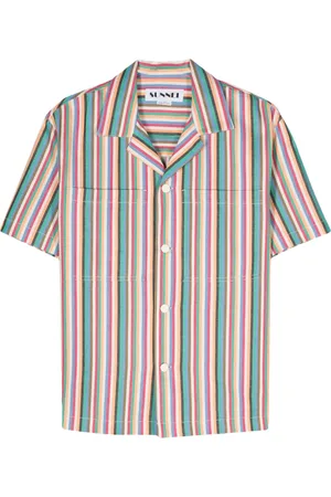 SUNNEI Camisa de mezclilla con rayas estampadas
