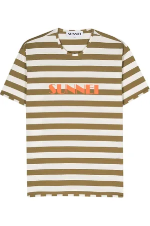 SUNNEI Playera con logo estampado y motivo de rayas