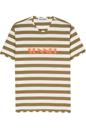SUNNEI Playera con logo estampado y motivo de rayas