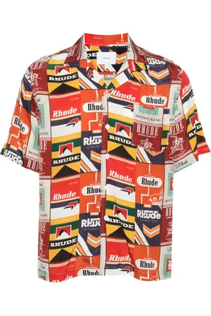 Rhude Camisa de seda con estampado Cigarette