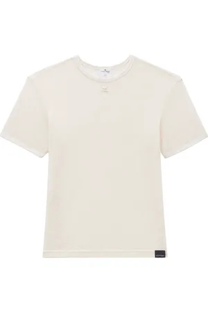 Courrèges Playera de malla con logo bordado