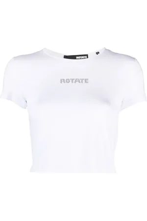 ROTATE Playera corta con logo de strass
