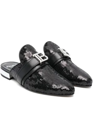 Balmain Mules con placa del logo