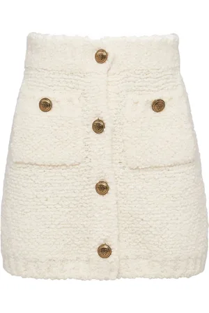 Prada Falda corta de bouclé con botones