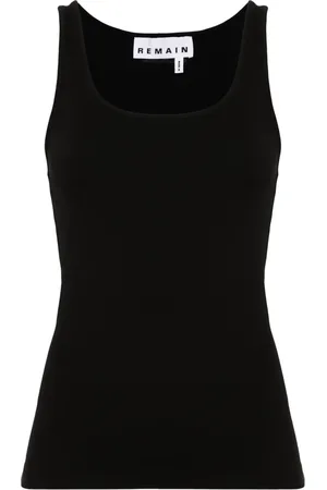 REMAIN Camiseta de canalé con cuello redondo