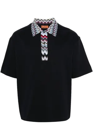 Missoni Playera tipo polo con motivo en zigzag