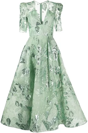 Elie saab Vestido de tul con bordado floral