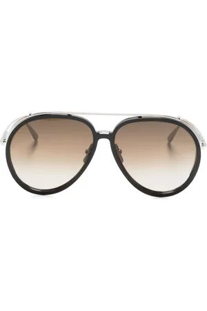Linda Farrow Lentes de sol Maverick con armazón estilo piloto