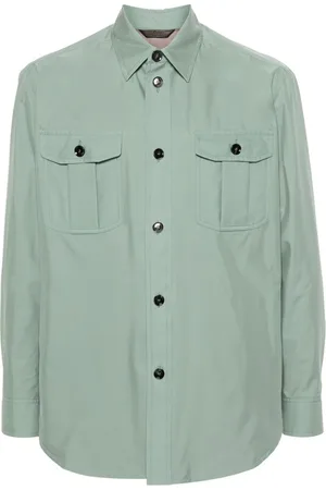 BRIONI Sobrecamisa de seda con bolsillos safari