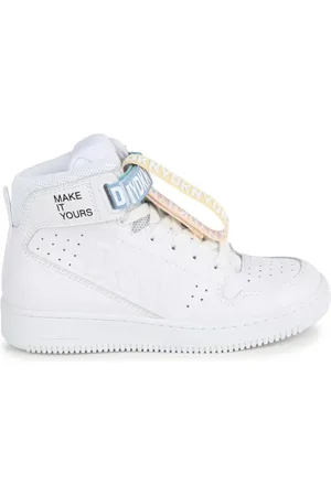 DKNY Tenis altos con franja del logo