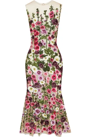 Oscar de la Renta Vestido sin mangas con bordado floral