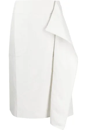 Lee Mathews Falda midi con diseño drapeado y cintura alta