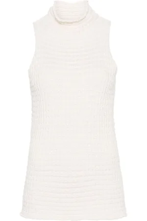 Jil Sander Top tejido con cuello de tortuga