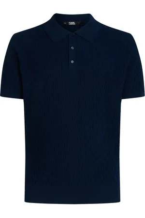 Karl Lagerfeld Playera tipo polo con monograma en jacquard