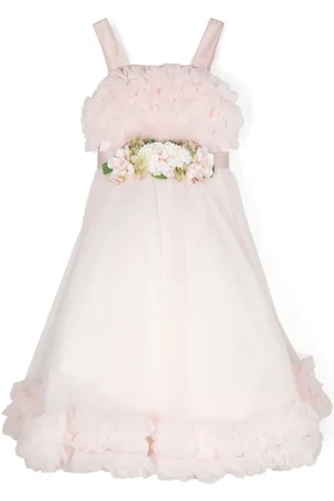 COLORICHIARI Vestido de tul con apliques florales