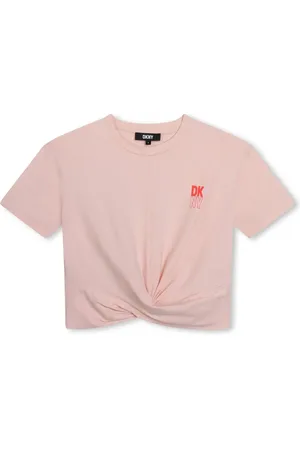 DKNY Playera con detalle de nudo y logo estampado