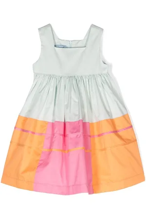 Mimisol Vestido fruncido con diseño color block