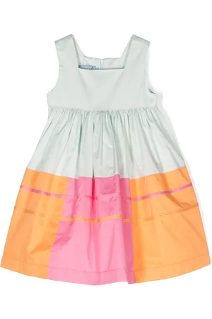 Mimisol Vestido fruncido con diseño color block