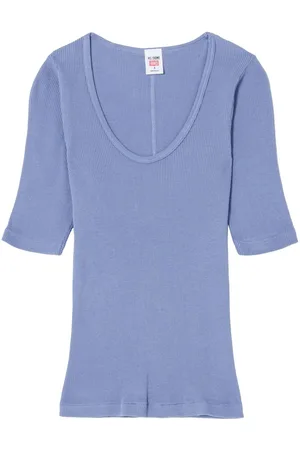 RE/DONE Playera con cuello redondo