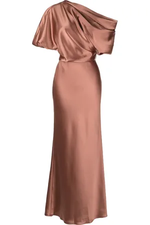 Amsale Vestido largo drapeado con hombros descubiertos