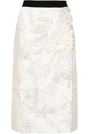 Plan C Falda midi con detalles de lentejuelas