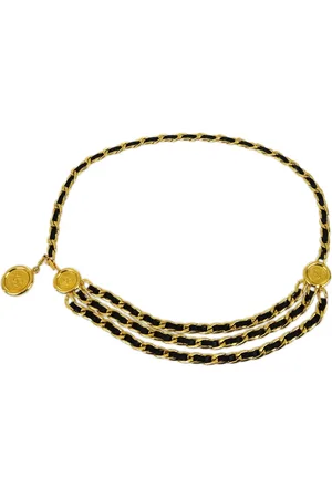 CHANEL Cinturón de cadena con medallón CC 1990-2000