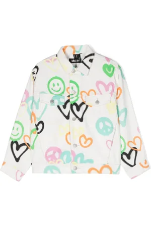 Molo Chamarra de mezclilla Hedly con estampado de grafiti