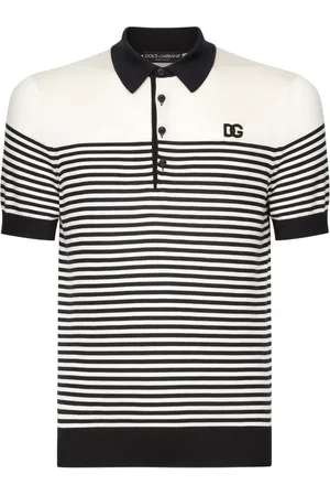 Dolce & Gabbana Playera a rayas con logo bordado