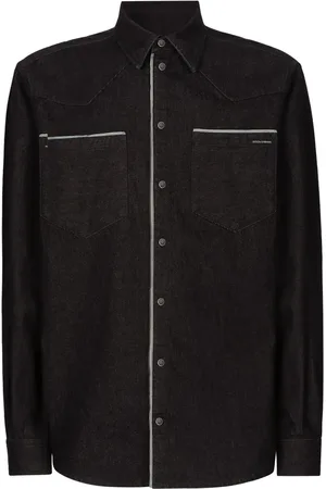 Dolce & Gabbana Camisa de mezclilla con ribete de contrastes