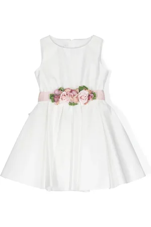 COLORICHIARI Vestido satinado con aplique floral