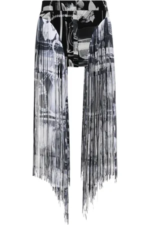 OFF-WHITE Falda corta Xray con flecos
