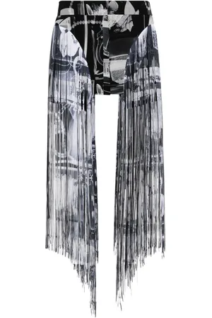 OFF-WHITE Falda corta Xray con flecos