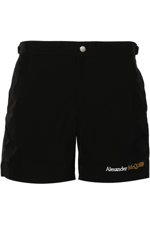 Alexander McQueen Shorts de playa con logo bordado