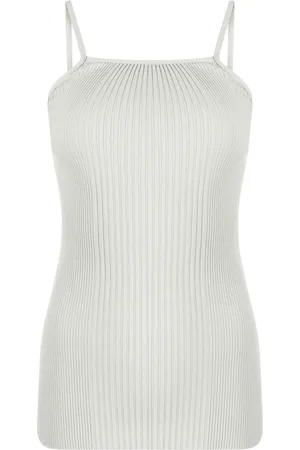 Low Classic Top tejido de canalé con cuello halter