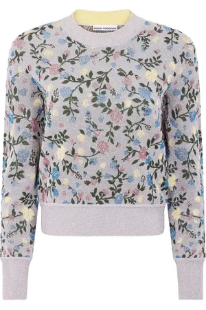 Paco rabanne Suéter con motivo floral en jacquard