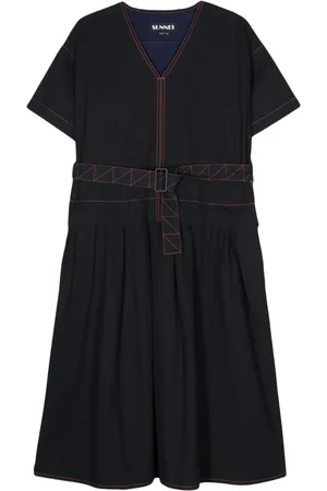 SUNNEI Vestido midi con costuras en contraste