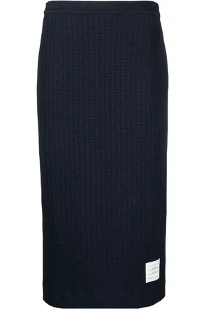 Thom Browne Falda en jacquard con parche del logo