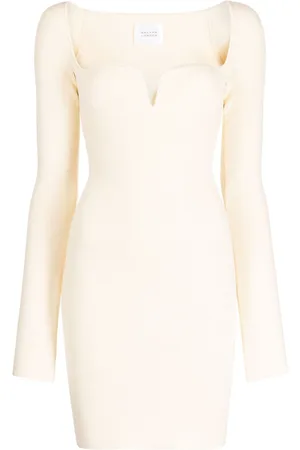 GALVAN Vestido corto Gaia con escote en forma de corazón