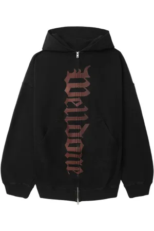 We11 Done Hoodie con cierre y logo estampado