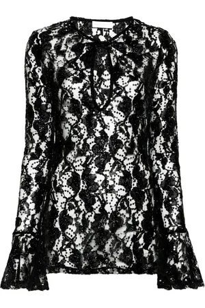 Nina Ricci Top traslúcido con lentejuelas