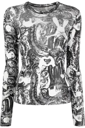 JNBY Playera manga larga con estampado abstracto
