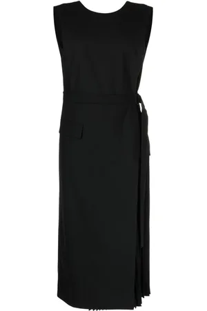 JUUN.J Vestido midi sin mangas con moño en la pretina