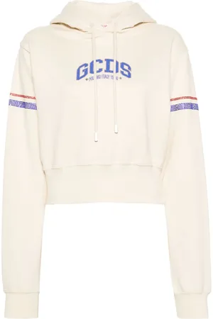 GCDS Hoodie corta con detalles de cristal