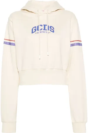 GCDS Hoodie corta con detalles de cristal