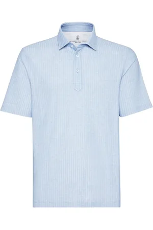 Brunello Cucinelli Playera tipo polo tejida de canalé