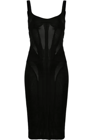 MUGLER Vestido midi con estilo corset