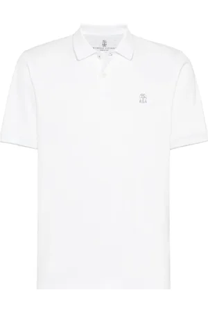Brunello Cucinelli Playera tipo polo con logo bordado