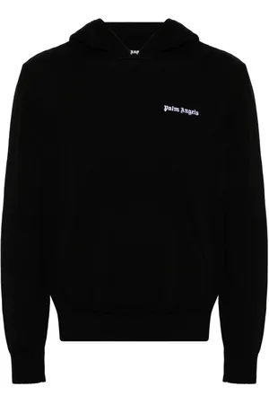 Palm Angels Hoodie tejida con logo bordado